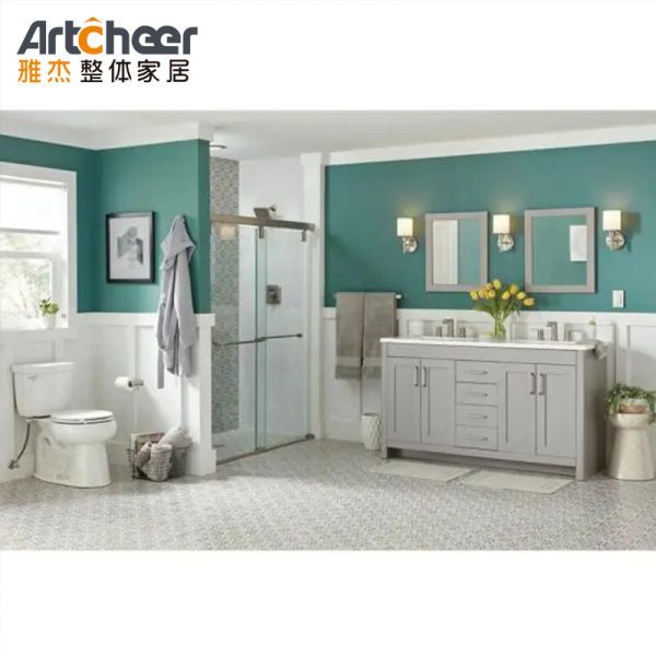Modern Double Sink Bathroom Vanity Combo with Customized Color Options
