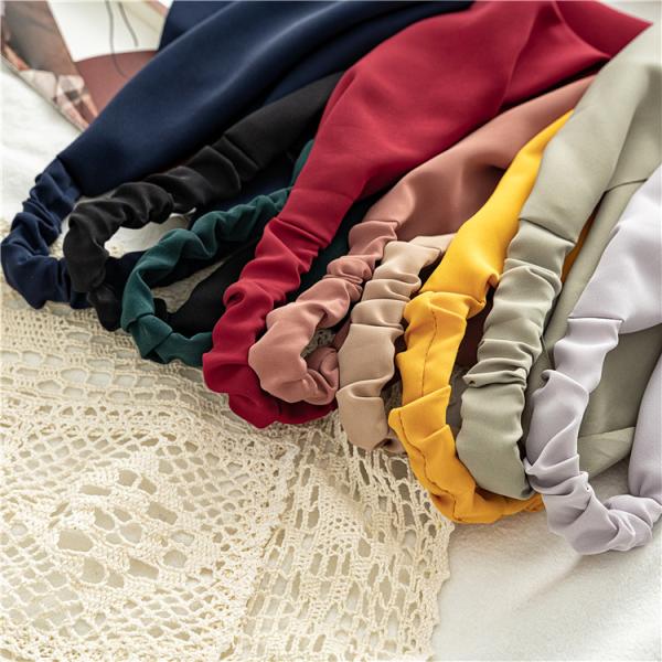 Solid color chiffon triangle scarf custom hair bands women's simple elastic headscarf all match headwear