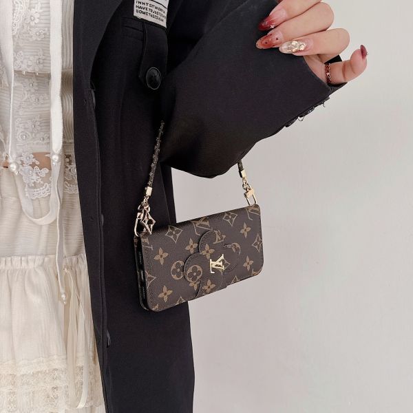 LV Left and Right Card Slot Leather Case for iPhone 17 Pro Max