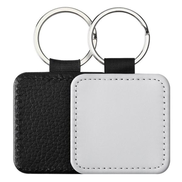 Personalized Lychee Grain Sublimation Leather Keychain Pendant Sublimation Blank Products Supply
