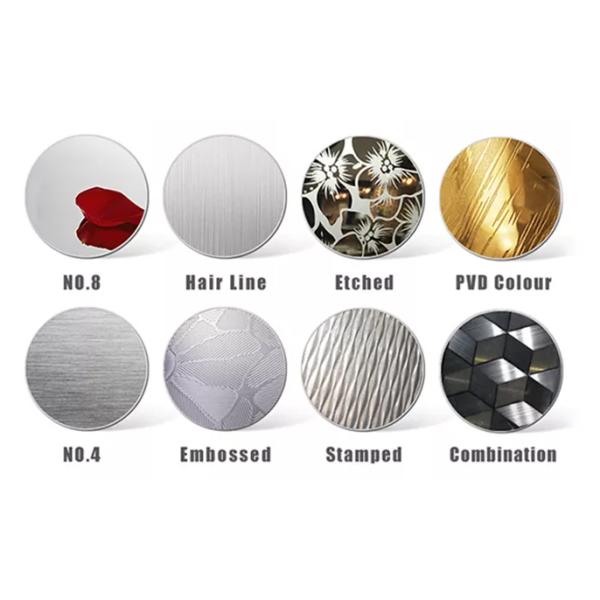 OEM material de acero inoxidable 316L de la hoja 304 del espejo decorativo del oro