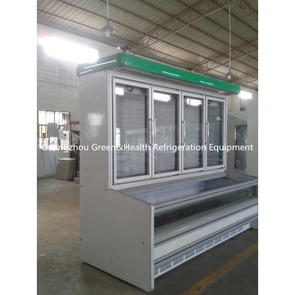 Совмещенный нержавеющей сталью шкаф замораживателя, остров Frige супермаркета