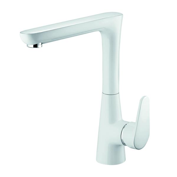 Chrome White Kitchen Mixer Faucet Hot And Cold Water Mixer Tap Anti Aging