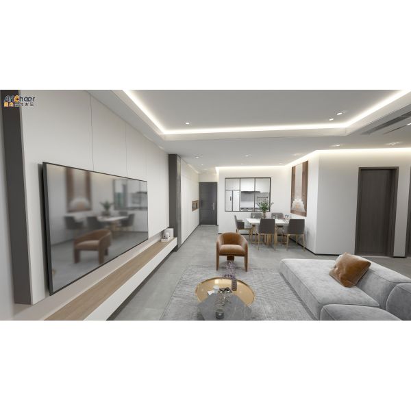 Modern TV Cabinet with Rotation System Customized Size and Eco Friendly Material for Living Room
