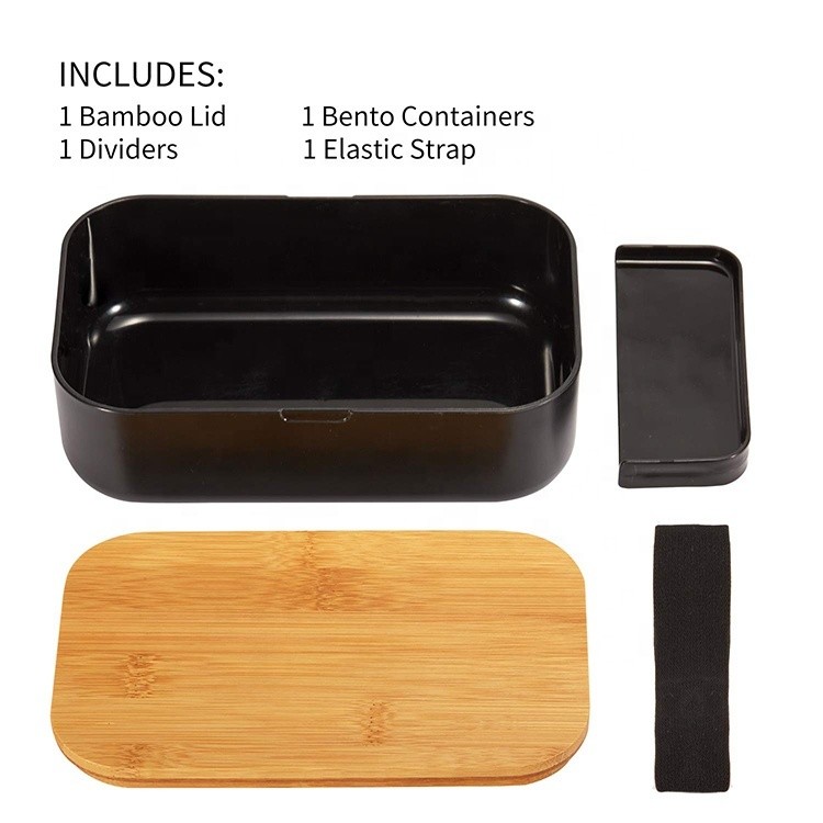 280g BPA-free Natural Bamboo Lid Fridge and Dishwasher Custom Lunch Box Food Containers