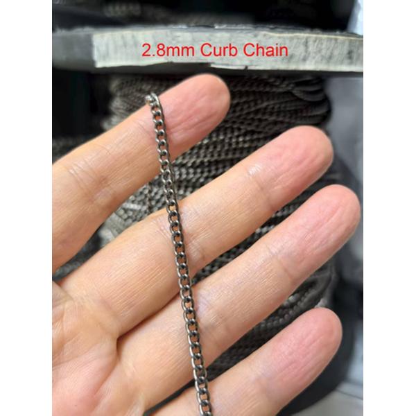 Factory Stocked 1.8mm Curb Chain Titanium Accessories Gentlemen Chain In Stock