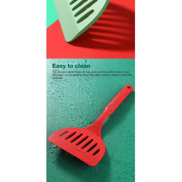 Heat Resistant Non Stick Silicone Frying Spatula With Long Handle