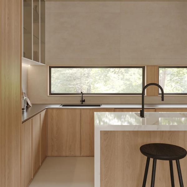 High End Contemporary Wooden Veneer Matt Kitchen Kitchen Cabinet Designs From FANIAO Factory