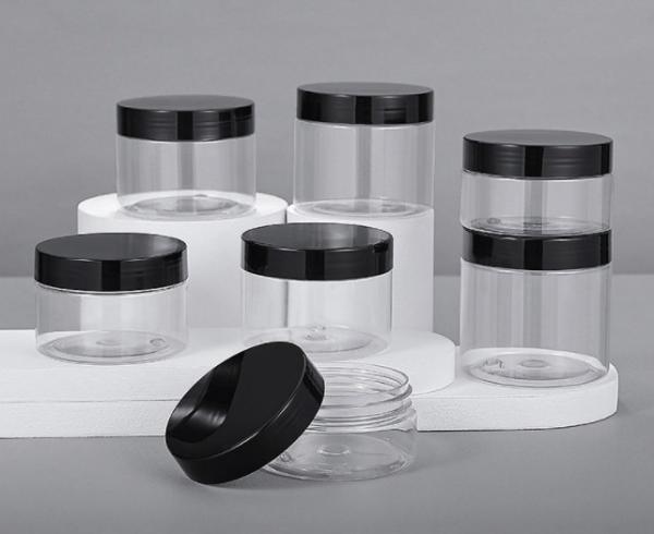 250ml 500ml PET Plastic Jar For Food Packing , Clear Plastic Cookie Candy Honey Food Jar With Aluminum Lid