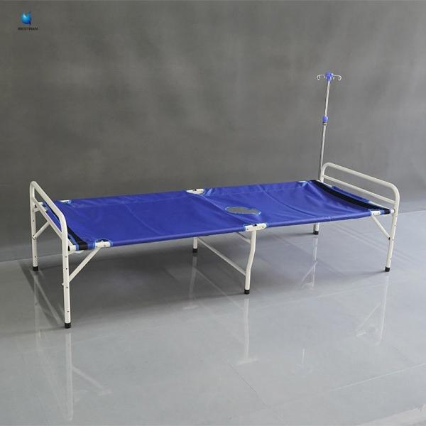 Folding Cholera Bed With Commode Hole High-Quality Steel Thickened Oxford Cloth Hospice Care