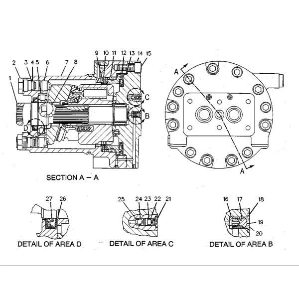 Кот частей Assy мотора перемещения экскаватора E320B 320B 087-4826 087-4827