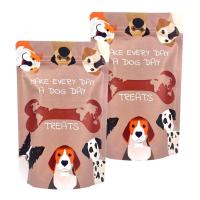 Sacos de plástico composto refeitáveis Sacos de embalagem de alimentos para cães laminados com tampão de fecho