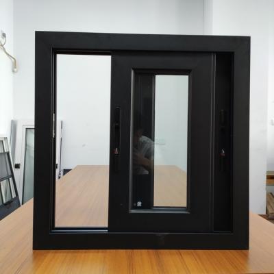 Lockable Security Aluminium Sliding Windows Double Glaze Aluminum Vertical Sliding Windows