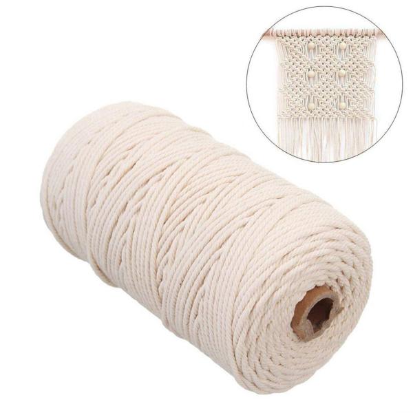 220m/roll Wool Yarn Macrame Recycled Cotton Rope Basket Decoration