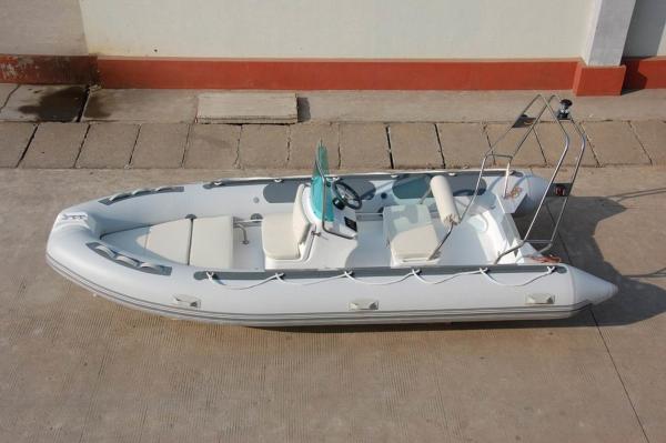 Fiberglass Inflatable Rigid Hull Boats 4.3m Orca Hypalon With Inflatable Tube