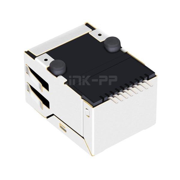 LPJ19113CNL China SMT RJ45 Jack Suppliers 10/100 Base-T Without LED Tab Down