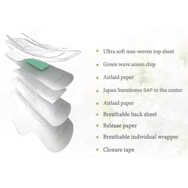 Cotton Top Sheet Super Dry Ultra Thin Cotton Sanitary Napkin 240mm -350mm
