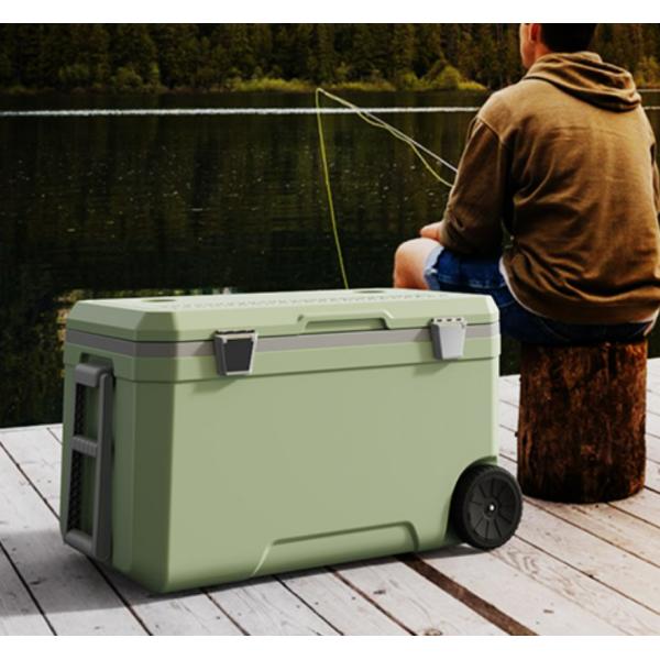 45L Camping Cooler Box with Reinforced Handle for Medical Fishing Car Use