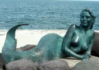 OEM en bronze extérieur de longueur de la sculpture 200cm en jardin de sirène de décoration disponible