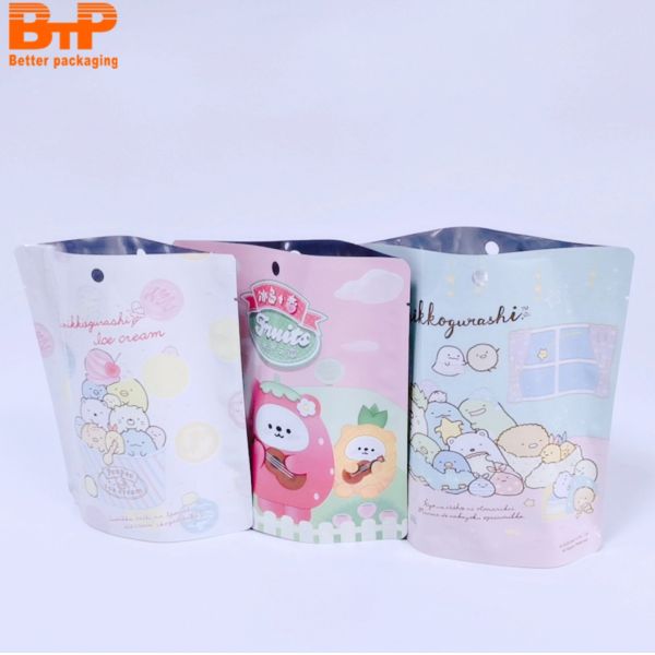 Custom Reusable Plastic Aluminum Laminated Stand up Zipper Pouch Packing Gift Candy Toy Mylar Packaging Bags