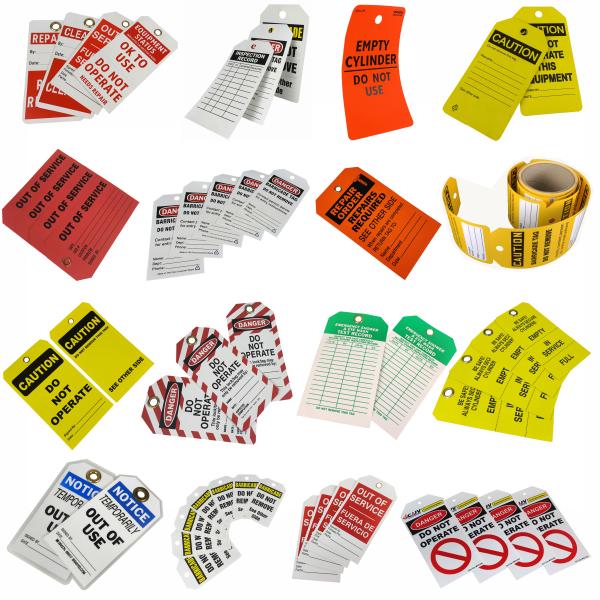 Customizable High Visibility Waterproof Plastic Safety Tag for Lockout Tagout Procedures