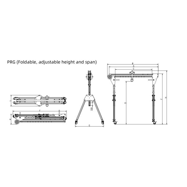 Grúa de pórtico de aluminio plegable 500 kg Grúa de pórtico portátil 1000 kg Grúa móvil de pórtico precio