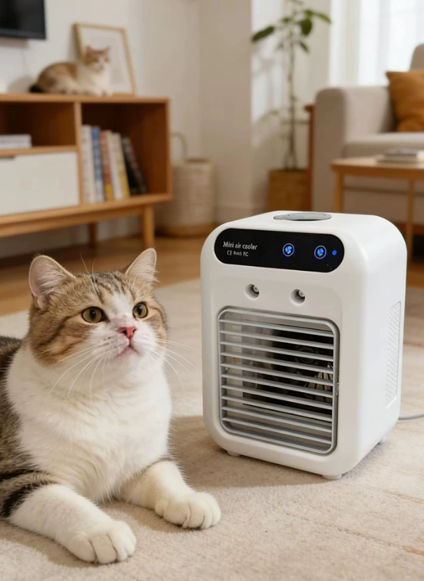 Portable Pet Spray Cooling Fan | Dog Cat Kennel Water Air Cooler
