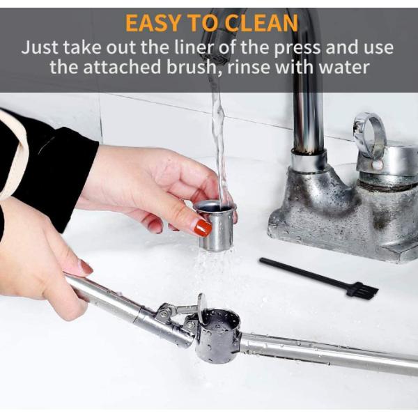 Garlic Press Mincer Rust Proof 304 Stainless Steel Garlic Crusher & Peeler Set