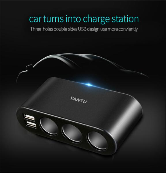 USB Connection YANTU B08 Car Charger Adapter with On Off Switch Socket Metal Material