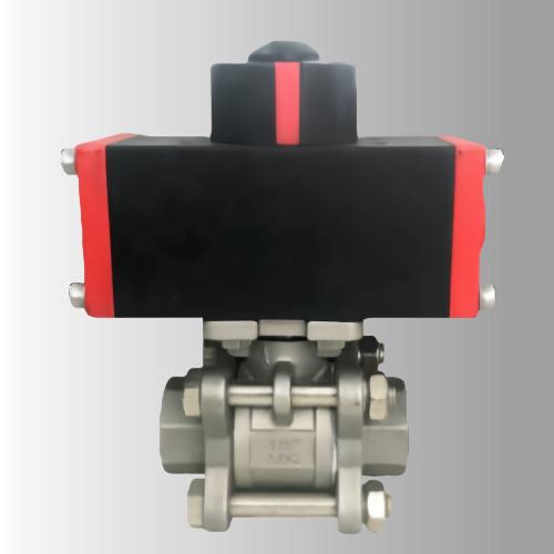 SS304 Pneumatic Actuated Ball Valve , BSP Thread Ball Valve With Rotary Actuator