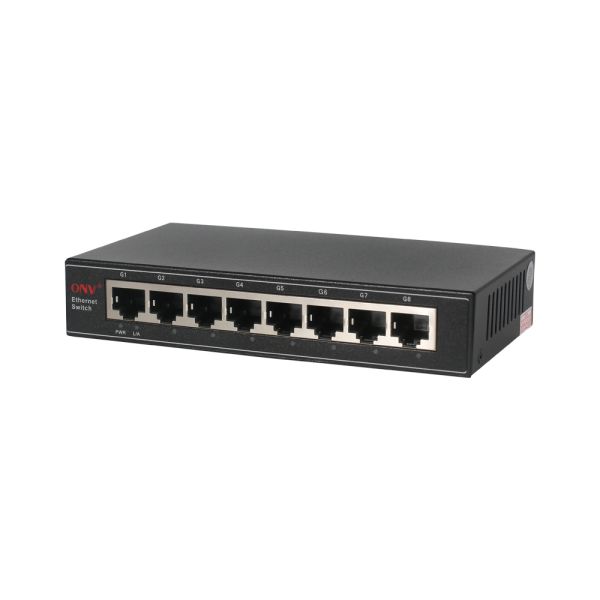 Metal Housing 8 Port Gigabit Ethernet Switch 16Gbps Switching Capacity Fanless Design