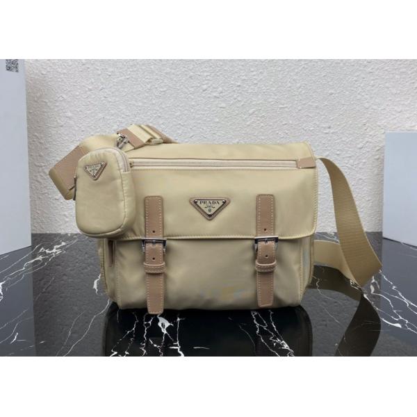 Triangle Logo Luxury Canvas Bag , Adjustable Nylon Shoulder Strap Luxury Messenger Bag