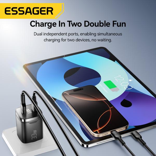 ESSAGER ES-CD45 Series 2 Ports 33W USB-A Fast Charger USB C Wall Charger Private Mold