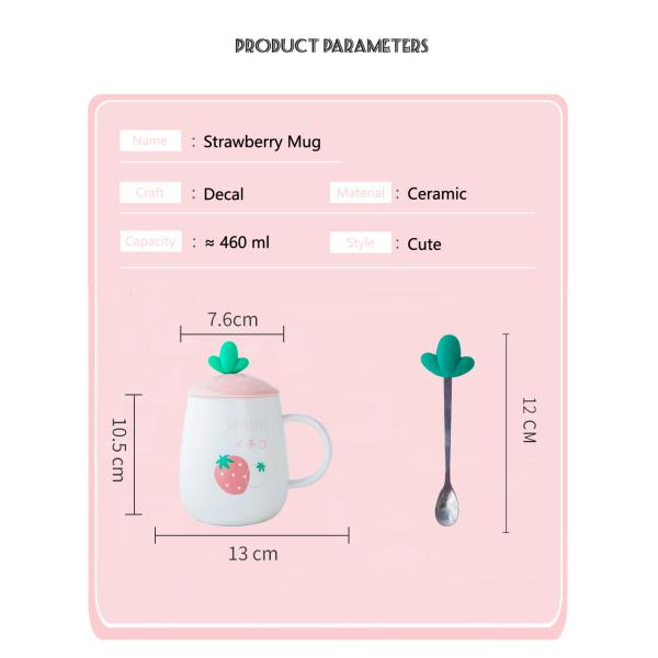 460 мл объем Милый мультфильм дизайн керамическая кружка с крышкой и ложкой