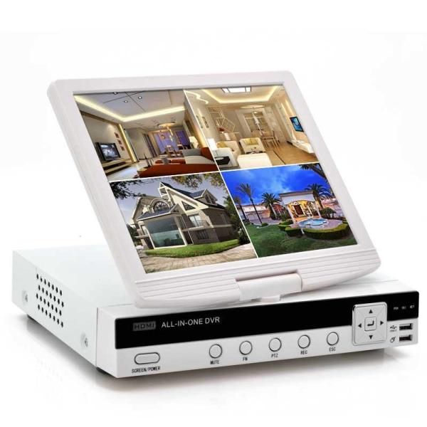P2P H.264 4 Channel D1 DVR System with 10.5 Inch LCD Display Screen,HDMI,RS485