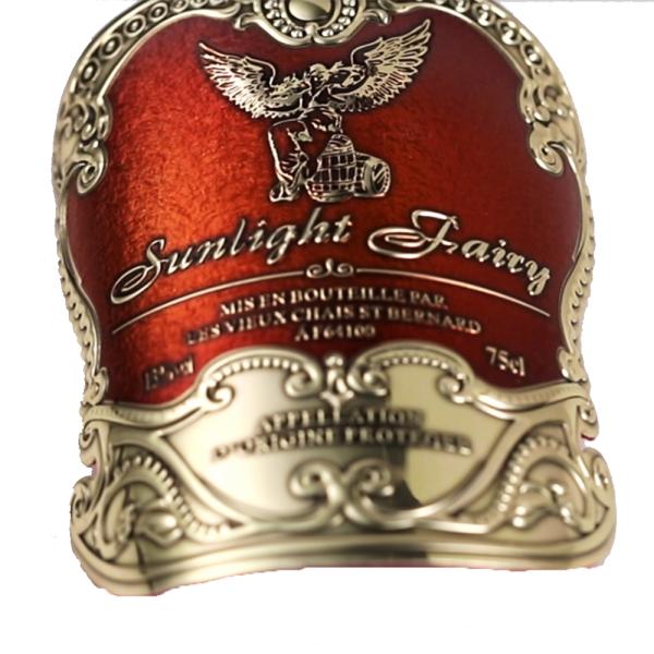 Aluminum Foil Sticker Label For Wine Custom Adhesive Metal Embossed