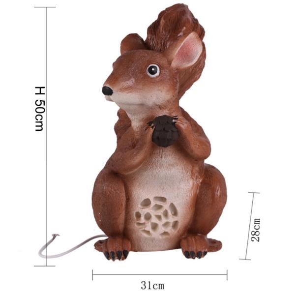 LED Squirrel Modeling Lights Resin Landscape Translucent Animal Outdoor Waterproof Park Landscape Lamp