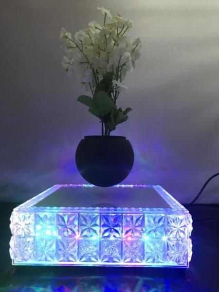led light crystal base magnetic floating levitate air bonsai plant pot for christmas gift