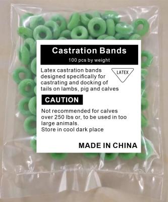 Latex Castration Rings Bands For Goat And Other Animal 100pcs Per Bag Green Rings