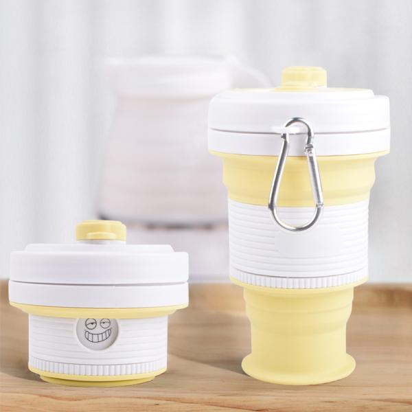 550 ml de 18 oz de silicone dobrável xícaras de café de silicone produtos domésticos branco