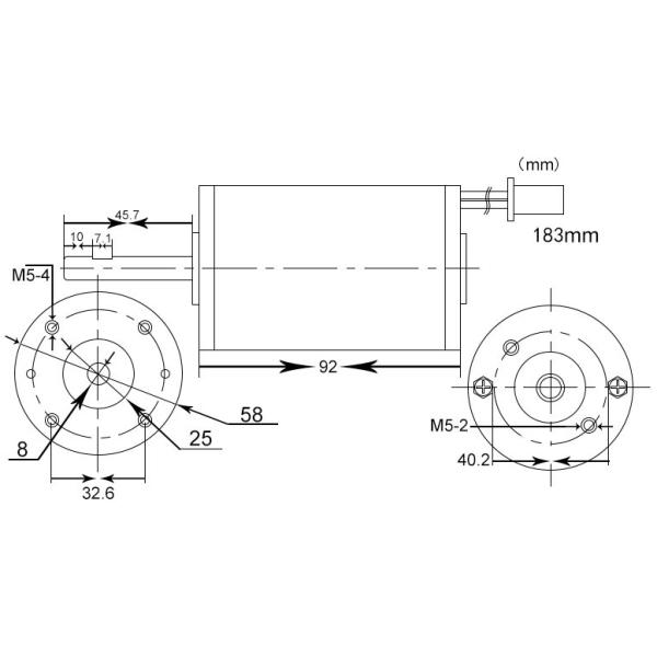 OD58mm 37W Carbon Brushed Permanent Magnet Dc Motor For Treadmill