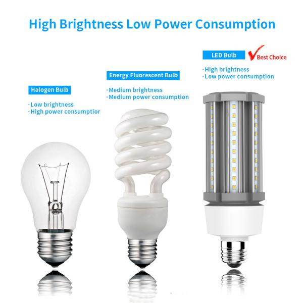Aluminum Glass LED Corn Cob Light Bulbs Remote Control For Warehouse