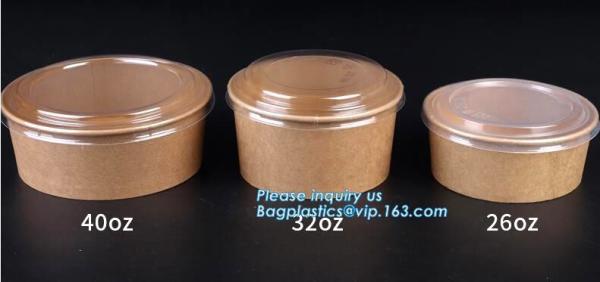 Salad Cup, Soup Cup, Salad Bowl, Soup Bowl, Large Capacity Disposable Kraft Paper Bowl With Paper Lid Eco Takeaway Food