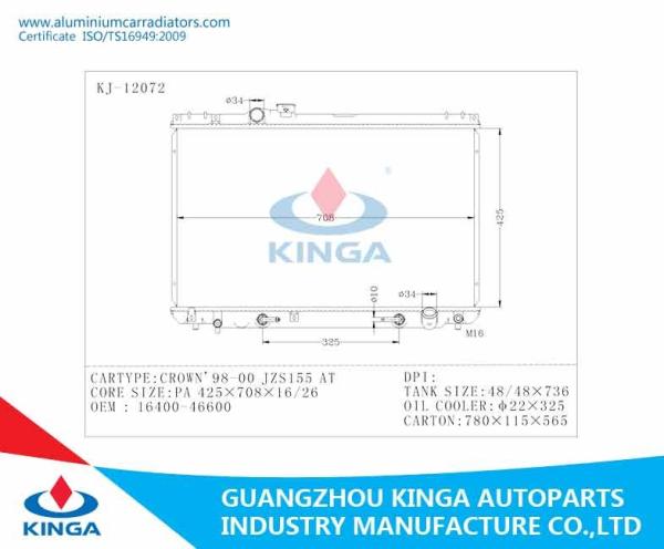 CROWN ' 98-00 JZS 155 AT Toyota Radiator PA16/26mm OEM16400-46600 Automotive Radiator