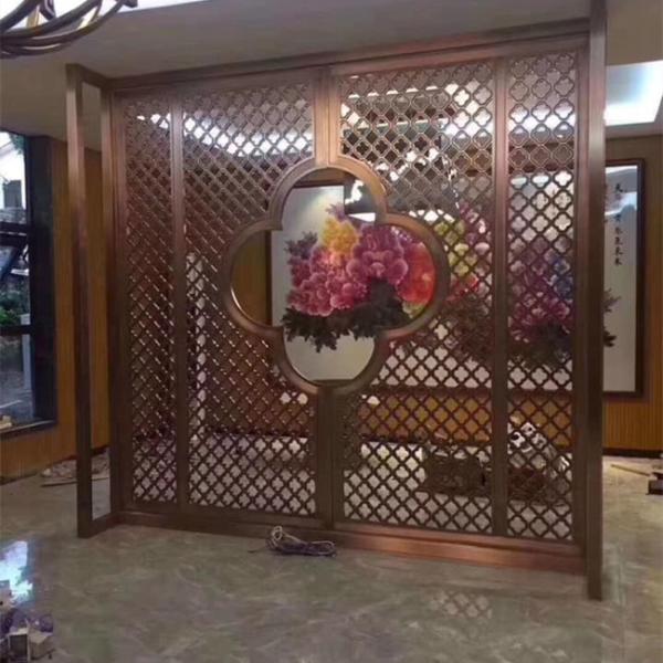 Custom stainless steel 3D circular pattern decorative room partition