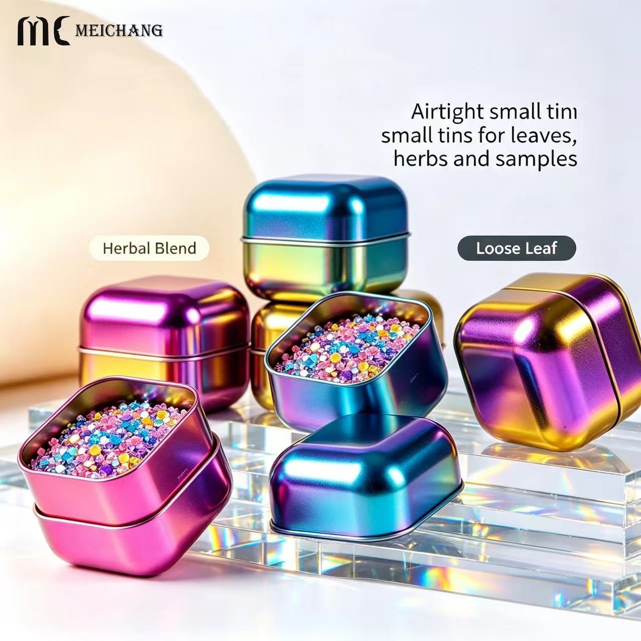5–10g Mini Square Aluminum Tin with Rounded Corners for portable balm, solid perfume, hair wax and other small-format product packaging (MC-811）