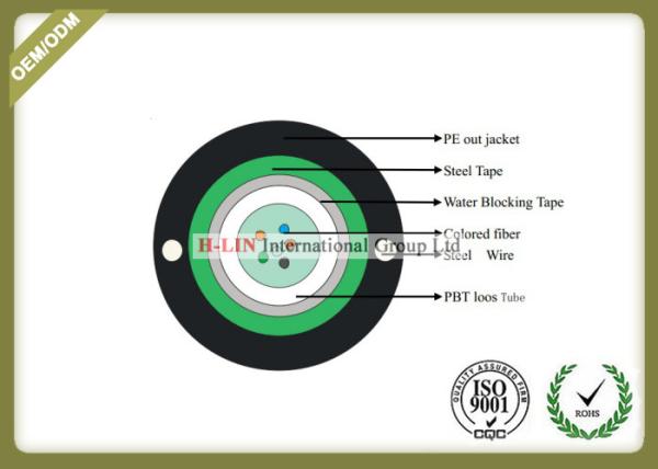 Armored Loose Tube Outdoor Fiber Optic Cable Direct Buried GYXTW For Transmission