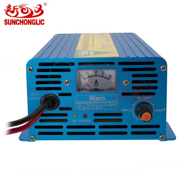 Smart 12V 30A Battery Charger with Four-Step Charging Process, Lightweight and Portable for AGM, GEL, and Lead-Acid Batteries