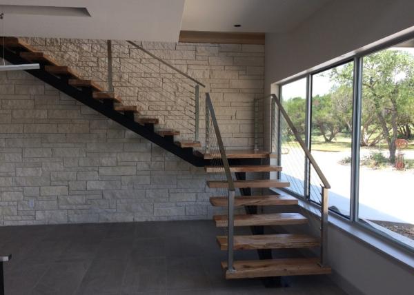 Square Stainless Steel Rope Fence Stainless Steel Railing With Solid Wood Handrail