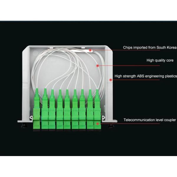 Environmental Protection Ceramic Connector 1x8 Fiber Optic PLC Splitter